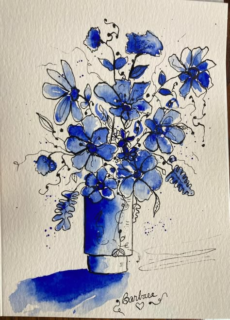 Watercolour And Ink Illustrations, Rapid Art Easy, Simple Line And Wash Watercolor Sketches, Watercolor With Ink, Line And Wash Florals, Line And Wash Watercolor Sketches Flowers, Watercolor And Ink Illustration, Watercolor And Ink Flowers, Ink And Watercolor Art