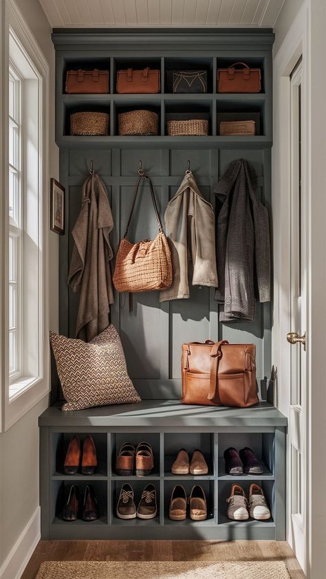 51 Clever Small Entryway Ideas to Transform Your Space: Stylish Solutions for Every Home Small Mudroom Ideas Entryway, Entryway Solutions, Small Entryway Ideas, Smart Storage Ideas, Cottage Entryway, Small Mudroom Ideas, Mudroom Remodel, Soft Autumn Color Palette, Autumn Color Palette