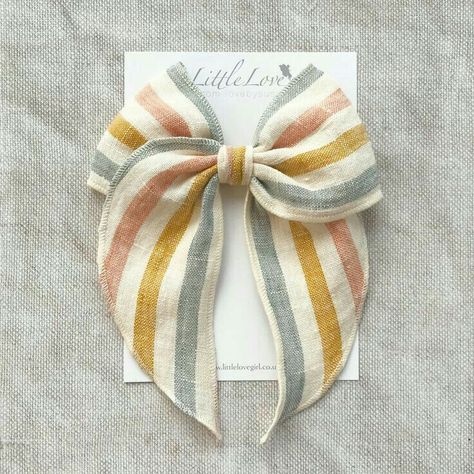 Diy Baby Bows Headbands, Linen Accessories, Diy Baby Bows, Diy Hair Accessories Ribbon, Rainbow Bow, Bows Diy Ribbon, Fabric Hair Bows, Photographie Portrait Inspiration, Diy Vetement