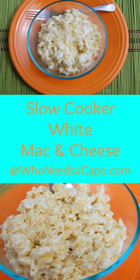 Mac And Cheese Crockpot Easy, Mac N Cheese Crockpot, Thanksgiving Mac And Cheese, White Cheese Dip Recipe, Crockpot Mac N Cheese Recipe, White Mac And Cheese, Mac And Cheese Recipe Soul Food, Easy Mac N Cheese, Crockpot Mac And Cheese