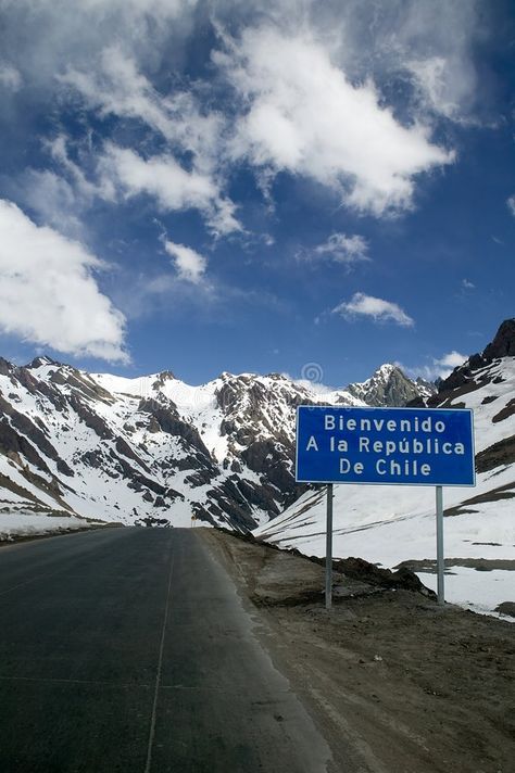 Welcome to Chile!. Road sign at the Andes border of Argentina and Chile: Welcome , #Affiliate, #sign, #Road, #Chile, #Andes, #Republic #ad Santiago Chile Travel, Chile Aesthetic, Chile Country, Plan 2025, Chile Trip, Travel Chile, Sign Road, Fitness Vision Board, Snow Images