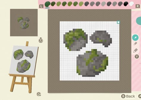 Animal Crossing Designs — i made some natural stone paths! i wanted... Acnh Paths Designs Pattern, Animal Crossing Paths Designs, Acnh Stones Design, Stone Design Animal Crossing, Stone Pattern Animal Crossing, Acnh Stones Codes, Stone Design Acnh, Animal Crossing Path Design Pixel, Animal Crossing Path Pattern