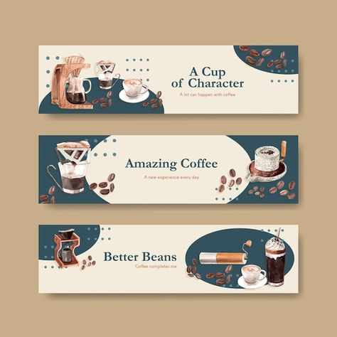 Cafe Aesthetic Banner, Banner Coffee, Coffee Banner, Bakery Shop Banner Design, Cafe Offer Poster, Coffee Shop Banner Design Ideas, Graphic Design Invitation, Banner Sample, Coffee Advertising