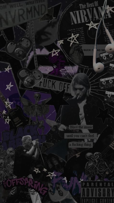 Doing a comp for @FakeEmoBoy with a grunge/punk rock aesthetic :) #grunge #punkrock #nirvana #blacksabbath #offspring Punk Grunge Wallpaper, Indie Posters Aesthetic, Alternitive Aesthetic, Punk Rock Wallpaper Iphone, Rock Lockscreen, Grunge Collage Wallpaper, Grunge Vibes Aesthetic, Rock Wallpaper Aesthetic, Cooler Wallpaper