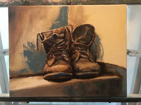 Boots Painting, Katya Minkina, Art Boots, Vincent Willem Van Gogh, Black Texture Background, High School Art Projects, Digital Printing Machine, Old Boots, Sketches Simple