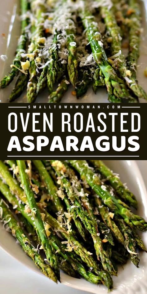 A Healthy Labor Day party food idea that's ready in 20 minutes! This Oven Roasted Asparagus recipe features asparagus, minced garlic, and freshly grated Parmesan cheese. Serve this easy side dish, and this could be also your best summer BBQ side dish! Roasted Asparagus Recipe, Asparagus Recipes Oven, Roasting Garlic In Oven, Grilled Asparagus Recipes, Asparagus Recipes Baked, Asparagus Recipes Roasted, Oven Roasted Asparagus, Parmesan Asparagus, Asparagus Recipes