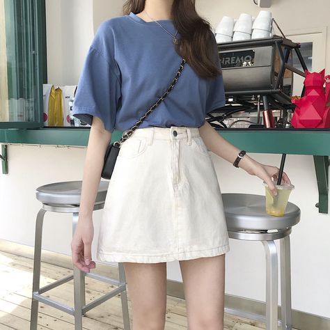 Knee Length Jean Skirts, A Line Denim Skirt, Short Pollera, Rok Mini, Short Denim Skirt, Denim Pencil Skirt, Midi Length Skirts, Cargo Skirt, Denim Midi Skirt