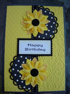 Sunflower Cards, Daisy Cards, Homemade Greeting Cards, Bday Cards, Embossed Cards, Fancy Fold Cards, Birthday Cards Diy, Stamping Up Cards, E Card