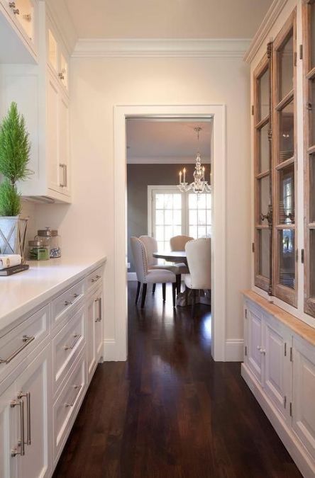 white-kitchen-butlers-pantry Butlers Pantry Walk Through, Modern White Kitchen Cabinets, Kitchen Butlers Pantry, Clean Kitchen Cabinets, Butler’s Pantry, Butlers Pantry, Butler Pantry, Butler's Pantry, Transitional Kitchen