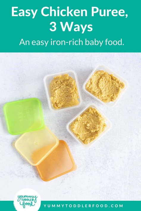 Puree Meat Baby Food, Chicken Puree Recipes For Baby, Iron Rich Baby Food Purees, Baby Meat Puree Recipes, Chicken Puree For Baby, Baby Puree Recipes Stage 2, Meat Puree, Iron Rich Baby Food, Stage 3 Baby Food