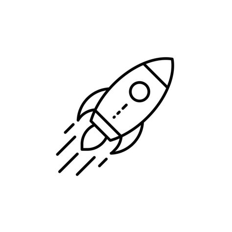 Rocket Emoji Tattoo, Tiny Rocket Tattoo, Minimalist Rocket Tattoo, Simple Rocket Tattoo, How To Draw Rocket, Rocket Vector Illustration, Rocket Ship Tattoo Simple, Space Art Simple, Rocket Line Art