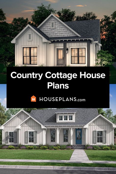 two country cottage style plans with front porches Cottagecore House Plans, Country Cottage Plans, Small Country Cottage, Country Cottage House, Country Cottage House Plans, Cottage House Designs, Cottagecore House, Country Cottage Homes, Cottage Plans