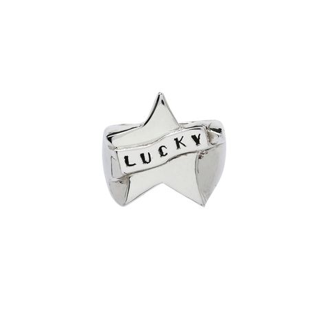 Lucky Star Ring Rat Betty, Rings With Gemstones, Lucky Ring, Lucky Jewelry, Thick Ring, Star Jewelry, Jewelry Lookbook, Lucky Star, Star Ring