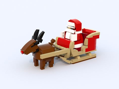 Lego Reindeer, Lego Santa, Lego Ornaments, Lego Winter Village, Lego Winter, Lego Christmas, Micro Lego, Lego Activities, Lego Craft