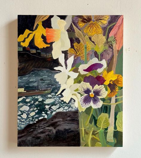 Michelle Morin (@michelle_morin) | Instagram Michelle Morin, Triptych Painting, Flower Collage, Arte Inspo, Art Workshop, Wood Panel, Art Journal Inspiration, Floral Wall Art, Painting Projects