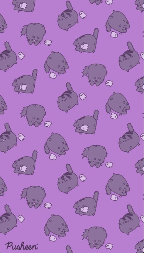 pusheen purple cat halloween wallpaper Purple Cat Wallpaper Cartoon, Purple Cat Wallpaper Iphone, Purple Pusheen Wallpaper, Purple Cat Background, Purple Cats Wallpaper, Pusheen Halloween Wallpaper, Cat Wallpaper Purple, Haloween Wallpers Phone, Purple Cat Wallpaper