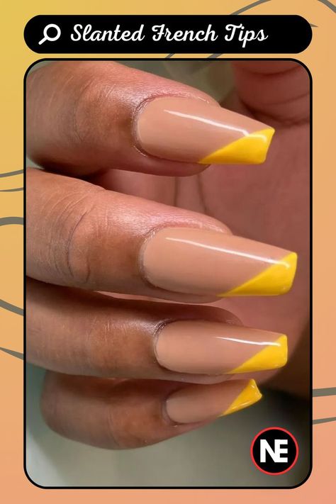 Slanted French Tip Nails, Slanted French Tip, Diagonal French Tip Nails, Diagonal French Tip, Classic French Tip, Nail Art Idea, Stylish Nails Designs, Tip Nails, Trendy Nail Design