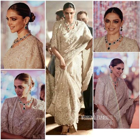 Ivory Saree Bridal, Cream Wedding Saree, Cloth Inspiration, Ivory Saree, White Sari, Faraz Manan, Ethnic Beauty, Hairstyle Wedding, Deepika Padukone Style