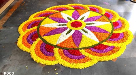 Pookkalam Designs Onam, Pookkalam Designs Onam Simple, Pookkalam Designs, Onam Pookalam Design, Printable Snowflake Template, Onam Pookalam, Pookalam Design, Flowers Rangoli, Eid Mubarak Images