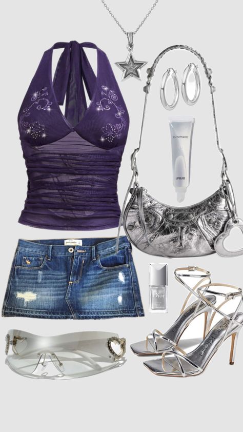 #outfitinspo #y2kfashion #y2koutfit #outfit 2000s Fashion Purple, Trashy 2000s Outfits, Late 90s Fashion, Euphoria Outfits, Iconic 2000s, Trashy 2000s, Cute Online Clothing Stores, Mcbling Fashion, Trashy Outfits