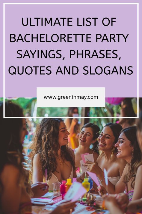 One of the fun parts of bachelorette party planning is branding the party by coming up with cute and sassy bachelorette party sayings, phrases and quotes which you put on the bachelorette party shirts, hats, glassware, banner and also use as the bachelorette hashtag. Here is a list of the funniest and sassiest bachelorette party sayings Bachelorette Party Sayings, Bachelorette Party Slogans, Bachelorette Sayings, Party Sayings, Bachelorette Quotes, Party Slogans, Bachelorette Party Funny, Bachelorette Pool Party, The Bachelorette Party