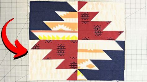 Simple Aztec Quilt Block Tutorial (with Free Pattern) | DIY Joy Projects and Crafts Ideas Aztec Quilt Pattern Free Native American, Southwestern Quilt Patterns Free, South Western Quilt Patterns, Western Quilt Blocks, Aztec Quilt Pattern Free, Southwest Quilt Patterns Free, Southwest Quilt Patterns, Aztec Quilt Pattern, National Park Quilt Blocks