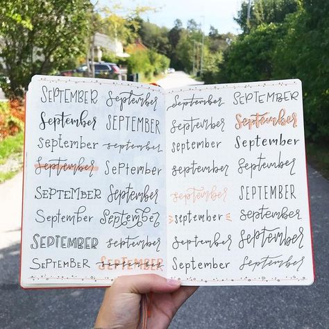 𝓘𝓷𝓼𝓹𝓲𝓻𝓪𝓽𝓲𝓸𝓷 𝓯𝓸𝓻 𝓑𝓾𝓳𝓸 on Instagram: “So many amazing ways letter September by @bulletwithe ❤️✨ • How do you say “September” in your language? Comment below 💕 • • • • • • • • •…” September Font Ideas, Cute Ways To Write September, September In Calligraphy, September Title Ideas, September In Cursive, September Calligraphy Fonts, Ways To Write September, Month Fonts Hand Lettering, September Hand Lettering