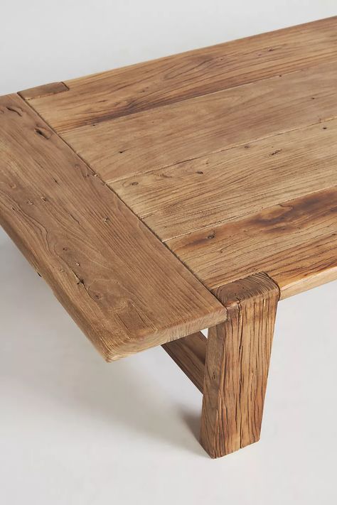 Sullivan Reclaimed Wood Coffee Table | Anthropologie Long Side Table, Natural Wood Texture, Reclaimed Wood Coffee Table, Wood Works, Wood Coffee Table, Wood Texture, Coffee Table Wood, Accent Table, Reclaimed Wood