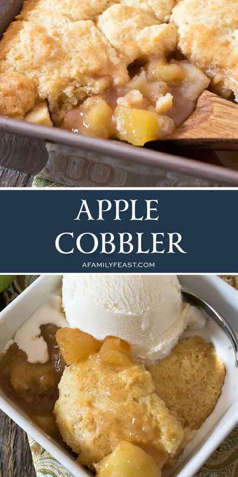 Apple Cobbler - A Family Feast® Old Fashioned Apple Cobbler, Fried Apple Cobbler, Apple Cobbler With Biscuits, Canned Apple Cobbler, Apple Cobbler With Pie Crust, Fresh Apple Cobbler, Best Apple Cobbler Recipe, Cobblers Recipes, Apple Cobbler Recipes