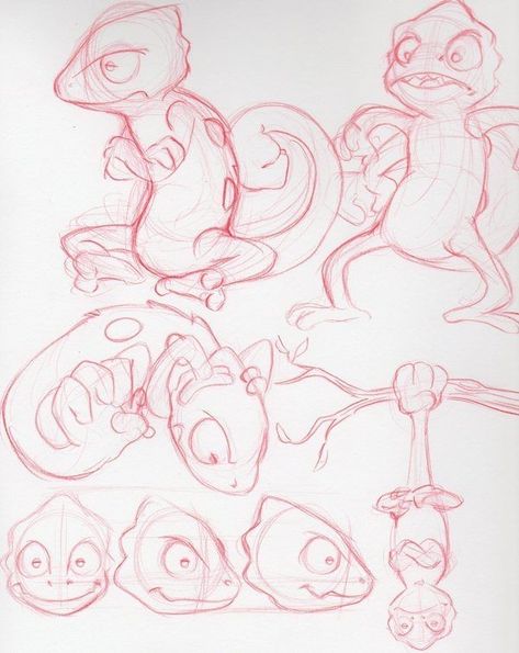 Cartoon Lizard, Animal Sketch, Without Warning, Chameleons, Character Sketches, Older Brother, Animation Reference, Animal Sketches, Cartoon Character Design