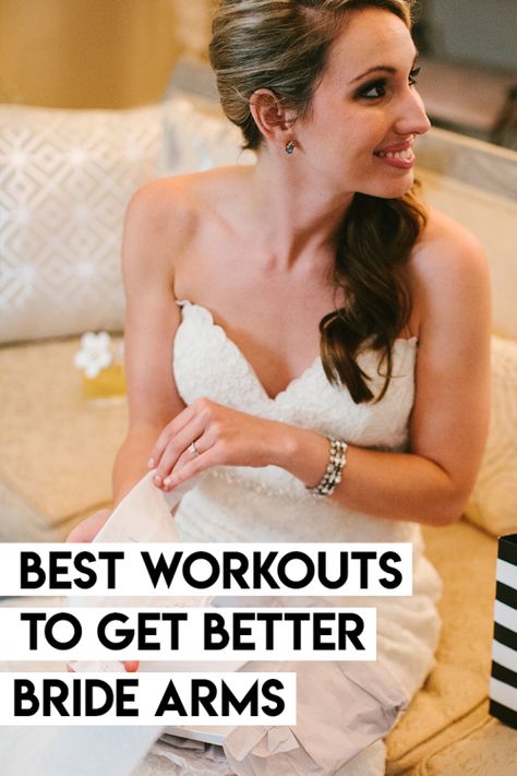 Get the best #workouts for your #armgoals to look amazing in your #weddingdress! #bridearms #fitness #armworkout Strapless Wedding Dress Workout, Wedding Dress Workout Exercises, Bride Arms And Back Workout, Get Fit For Wedding, Strapless Dress Arm Workout, 30 Day Wedding Workout, Bridal Arm Workout, Bride Arm Workout, Wedding Arms And Back Workouts