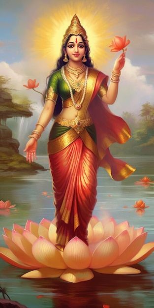 Mahalakshmi Goddesses Hd Wallpaper, God Lakshmi, Ma Laxmi, Tara Maa, Diwali Painting, Hindu Goddesses, Lakshmi Photos, Saraswati Photo, Happy Holi Images