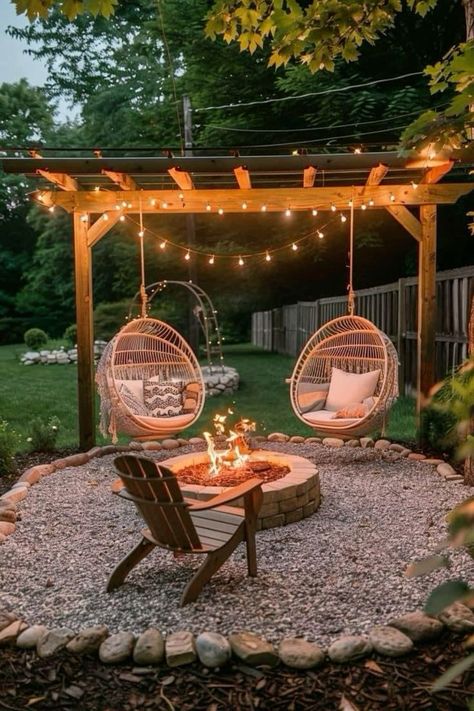 Hamicks Outdoor Ideas, Fire Pit Diy Ideas, Home Fireplace Ideas, Hammock Ideas Backyard, Outdoor Pergola Ideas, Best Fire Pit, Winter Pool, Backyard Goals, Backyard Hammock