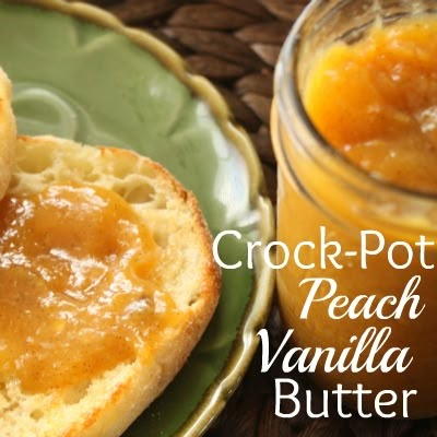 Crock-Pot Peach Vanilla Butter - Take advantage of fresh seasonal peaches and put some up for later with this delicious crock-pot peach vanilla butter recipe! Spread on toast or an English muffin or spoon over yogurt and top with granola. It is AMAZING! #Recipe #CrockPot #SlowCooker #Canning #Peaches Peach Butter, Sweet Sauces, Coconut Dessert, Butter Crock, Flavored Butter, Brownie Desserts, Summer Harvest, Jam And Jelly, Peach Recipe