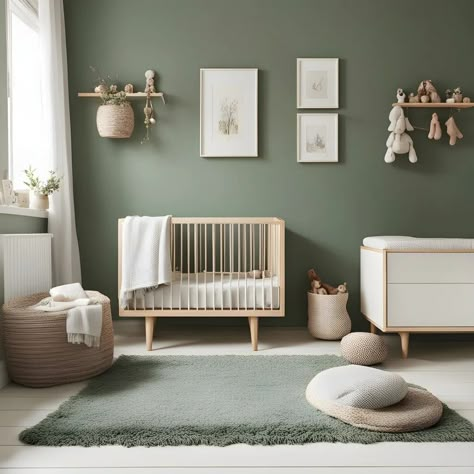 Green Baby Nursery, Gender Neutral Nursery Design, Creative Nursery, Nursery Design Neutral, Green Baby Room, Nursery Idea, Dreamy Nursery, Nursery Designs, Baby Boy Room Decor