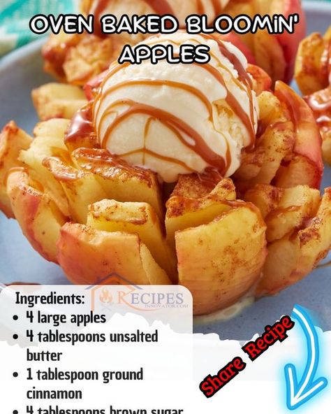 Bloomin Apple Recipe, Blooming Apple Recipe, Cooking Apple Recipes, Bloomin Apples, Blooming Apple, Best Apple Recipes, Apple Recipes Healthy, Bloomin Onion, Breakfast Burritos Recipe