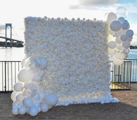 White Themed Birthday Party Decorations, White Prom Decorations, All White Party Decorations Outdoor, All White Party Backdrop, White Bachelorette Backdrop, All White Balloon Backdrop, White Wedding Balloon Garland, White Curtain Backdrop With Balloons, White Decorations Party