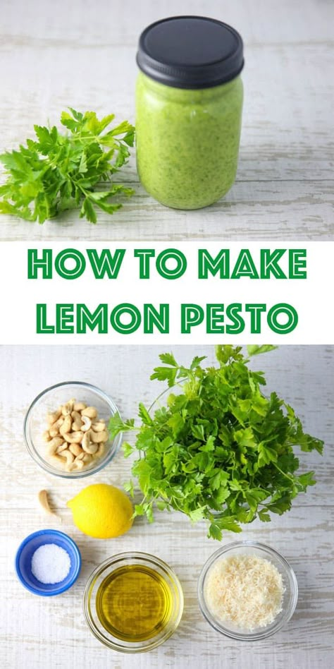 Dill Pesto Recipe, Homemade Pesto Pasta Sauce, Lemon Pesto Recipe, How Do You Make Pesto, Lemon Pesto Sauce, Canned Pesto Recipe, Home Made Pesto, Lemon Balm Pesto Recipe, Types Of Pesto