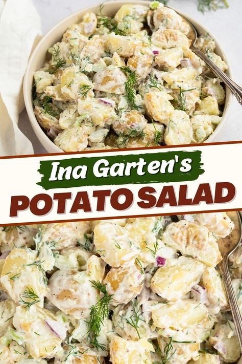 With Ina Garten’s potato salad, your next BBQ will be a hit! There may be thousands of potato salad recipes online, but Ina's will always be the best. Ina Garten's Potato Salad, New England Potato Salad, Ina Gartens Potato Salad, Ina Garten Potato Salad Recipe, Olive Potato Salad, Recipe Potato Salad, Salad With Roasted Potatoes, Ina Garden Potato Salad, New Potatoes Salad