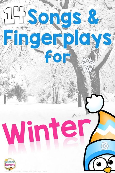 An awesome collection of fingerplays and songs that are perfect language development activities for winter speech therapy. The fun rhythm and rhymes will boost vocabulary and listening in kindergarten or with your preschoolers. You'll love these for as warm-ups,  or build a whole lesson around winter themed vocabulary! #speechsprouts #speechtherapy #speechandlanguage #fingerplays #preschoolsongs #preschoolwinter Winter Fingerplays, Fingerplays For Preschool, Winter Songs For Preschool, Winter Speech Therapy, Language Development Activities, Winter Theme Preschool, Winter Song, Preschool Speech Therapy, Preschool Winter