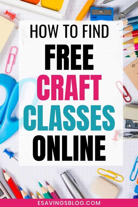 How to find free craft classes online: Looking to learn a new craft? Take free craft courses at these three places. Classes To Take, Free Online Art Courses, Free Websites To Learn Art, 45 Online Classes You Can Take For Free, Free Classes Online, How To Get Udemy Courses For Free, Free College Courses Online, Free College Courses, Free Learning Websites