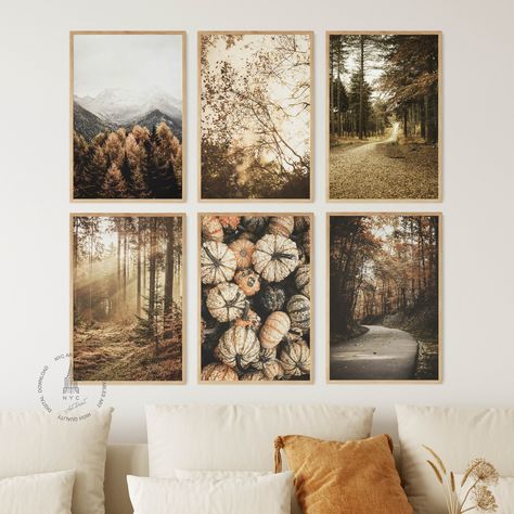 Fall Gallery Wall Ideas, Autumn Posters, Autumn Prints, Wall Cubes, Free Fall Printables, Autumn Wall Art, Wall Art Fall, Orange Trees, Thanksgiving Art