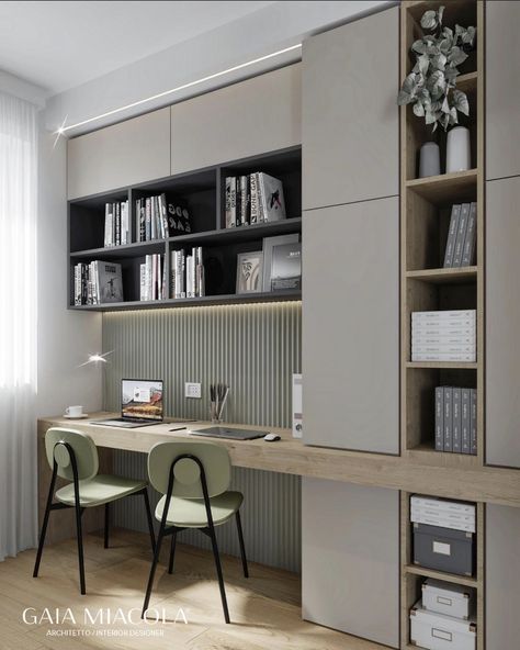 Home Office Cabinet Design, Home Office Desk With Storage, Working Room Design Home, Modern Desk Area, Study Table With Book Shelf Design, Modern Study Table With Storage, Study Table Ideas Modern, Study Unit Designs, Simple Study Room