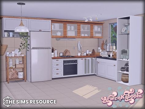 Modern Kitchen Set, Sims 4 Kitchen, Resource Furniture, Kitchen Objects, Casas The Sims 4, Kitchen Needs, Pink Kitchen, Sims 4 Cc, Kitchen Sets