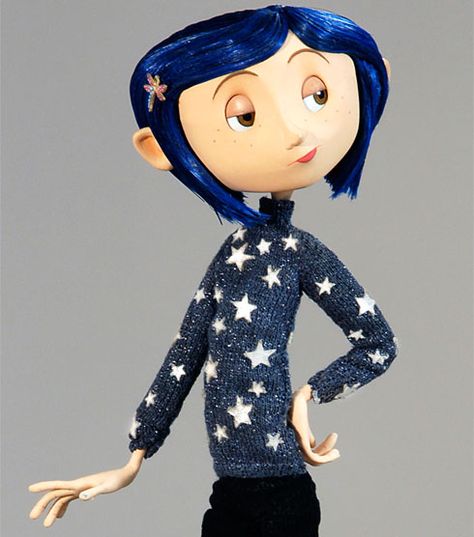 Coraline Blue Sweater, Coraline Dragonfly Clip, Coraline Hair Clip, Coraline Star Sweater, Coraline Hair, Coraline Dragonfly, Coraline Sweater, Henry Selick, Coraline Costume