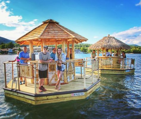 Floating Tiki Bar, Tiki Boat, Wasaga Beach, Lake Boat, Gorgeous Scenery, Charter Boat, Metro Detroit, Lake George, Boat Rental