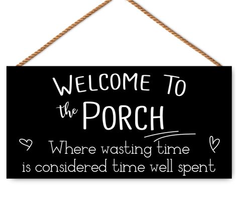 PRICES MAY VARY. Great Porch Decorations - The beautiful hanging wood signs that says "Welcome to The Porch" serve as excellent decorations for outdoor or indoor porc decoration. They add a touch of charm to any space. Size and Material - The wood sign measures 12 x 6 x 0.12 inches (30 x 15 x 0.3 cm) and is made of MDF high-density board material. It is durable, strong, and resistant to fading and cracking. The product has no peculiar smell and is long-lasting. Easy Installation - The wood sign Porch Quotes Signs, Front Porch Hanging Decor, Outdoor Porch Signs, House Signs Outdoor, Signs For Front Porch, Porch Hanging Decor, Funny Welcome Signs, Wooden Crafts Diy, Outdoor Welcome Sign