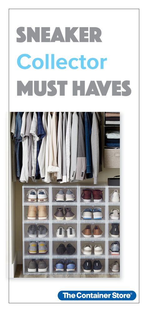 Big sneaker collection? Check out everything you need to keep it protected and organized. Sneaker Organization Ideas, Jason Markk Shoe Cleaner, Sneaker Storage, How To Clean Suede, Suitcase Organization, Clear Shoes, Naturalizer Shoes, Fabric Shoes, Container Store