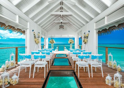 SANDALS Over-The-Water Wedding Chapels In The Caribbean Jamaica Wedding Venues, Jamaica All Inclusive, Destination Wedding Caribbean, All Inclusive Wedding Packages, Jamaica Wedding, Sandals Resorts, Water Wedding, Caribbean Wedding, Wedding Venues Beach