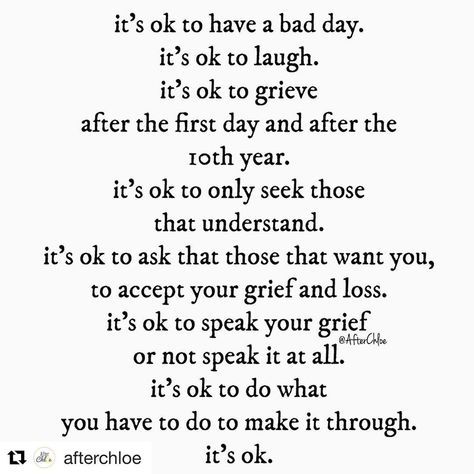 It’s OK 🧡 Re-sharing this from @afterchloe in the hope it helps someone who might be needing to hear it this evening 🧡 #stcatherineshospice… Its Ok To Grieve, Hlhs Awareness, St Catherine, The Hope, Having A Bad Day, Its Ok, God Is Good, On Instagram, Quick Saves